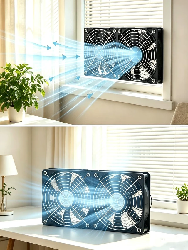 Alt view image 3 of 5 - Rpowevax 120mm X2 Computer Fan with AC Plug Big Airflow External PC Cooling