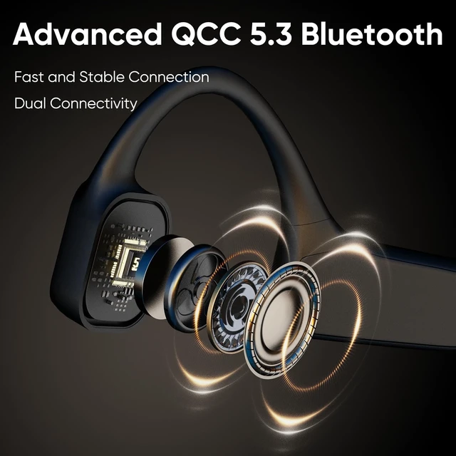 Alt view image 3 of 5 - Auvonix Bone Conduction Headphones Bluetooth 5.3, Open Ear Wireless Headphones with Dual Mic Noise Cancelling, Sport Headset with 10H Playtime, IP67 Waterproof for Running, Cycling, Work, Drivi