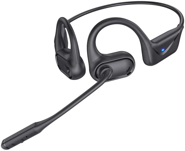 Main image of ZORIOXI Open Ear Headphones with Mic, 29g Bluetooth Headset, Air Conduction Headphones with Dual Device Connection & Mute, Wireless Headset with Mic for Work, Driving, Office, Workout, Black