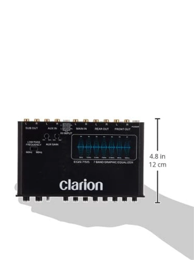 Alt view image 4 of 4 - Clarion EQS755 7-Band Car Audio Graphic Equalizer with Front 3.5mm Auxiliary Input, Rear RCA Auxiliary Input and High Level Speaker Inputs, BLACK