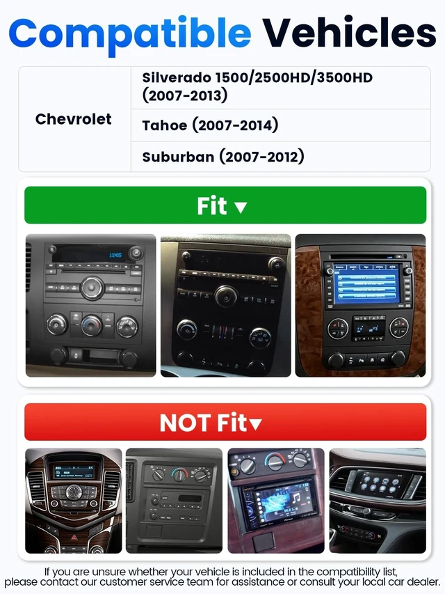 Alt view image 2 of 5 - Alltotive 7" Car Stereo for Chevrolet Tahoe Suburban Silverado