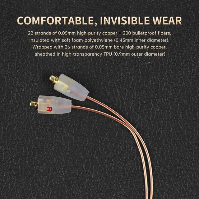 Alt view image 5 of 5 - okcsc Aurora PRO ER4SR to 3.5mm Cable for ER4XR/ER3SE/ER2XR/ER3XR/ER2SE High-Purity Copper Hi-Fi Upgrade Wire, Ultra-Light 8.5g, TPU Jacket, Gold-Plated Plug