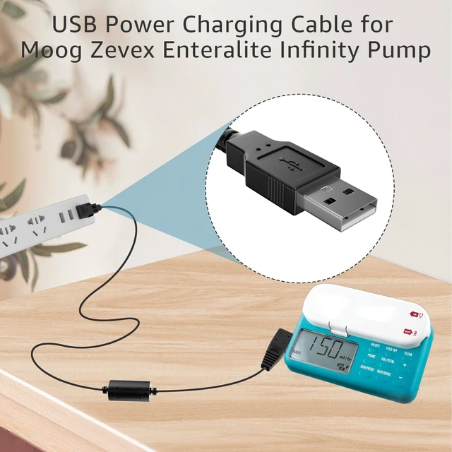 Alt view image 2 of 5 - Compatible with Moog Zevex Enteralite Infinity Pump 5V3A Charger AC/DC