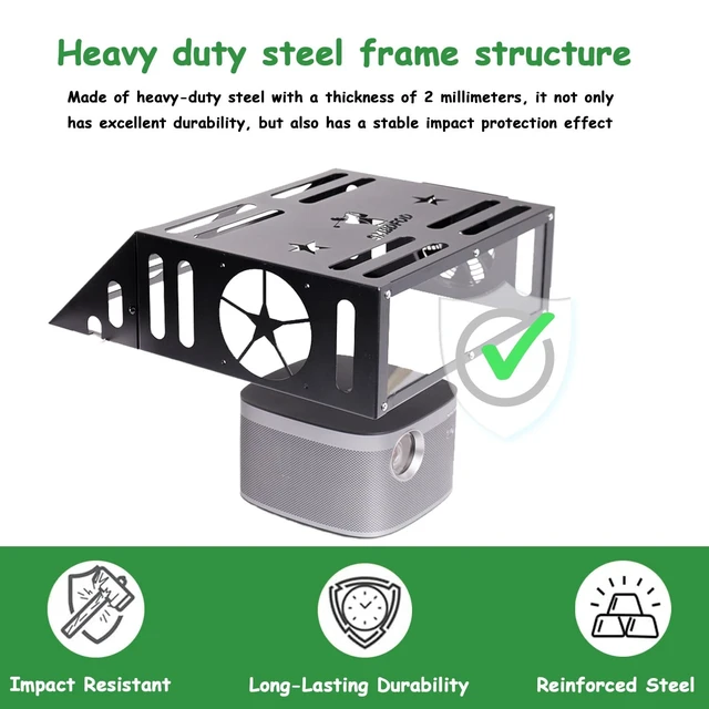 Alt view image 4 of 5 - Metal Golf Simulator Projector Cover - Floor Mounted Enclosure for LED Projectors with Cooling Fan - Durable Protection for Your Golf Simulation.Ideal Golf Gift
