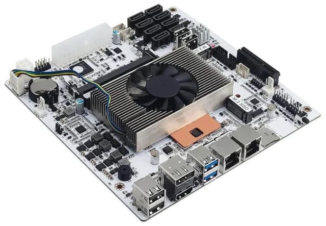 Main image of NAS Motherboard 8 Bay Core i5 8265U 4C/8T, Mini ITX PC Mainboard White M11, 2 x NVMe PCIe3.0 x2, Dual 2.5GbE i226V LAN, PCIe x4 Slot, TF, HD+DP