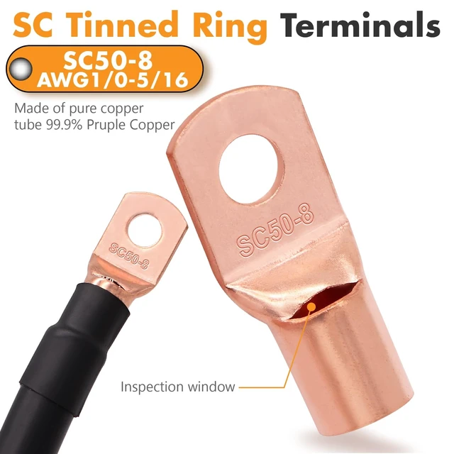 Alt view image 4 of 5 - 0 Gauge Wire CCA,1/0 Battery Cable Kit 40ft Red/Black for Car Audio Amp