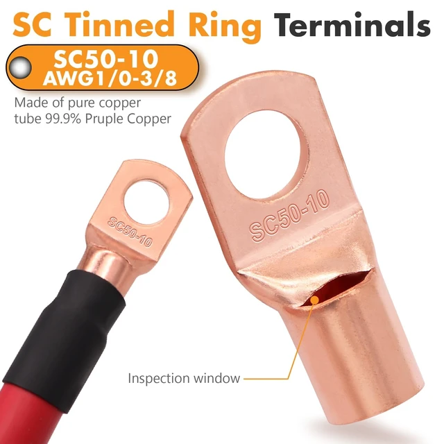 Alt view image 5 of 5 - 0 Gauge Wire CCA,1/0 Battery Cable Kit 40ft Red/Black for Car Audio Amp