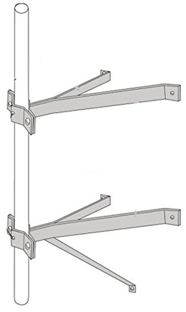 Main image of ROHN WM18D Double Wall Mount with 18" Stand Off - Masts 7/8" to 2-3/4" OD