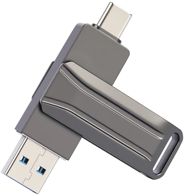 Main image of Skiddrive 256GB USB Flash Drive, Dual USB-A and Type-C Thumb Drive