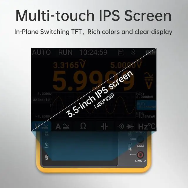 Alt view image 5 of 5 - DM40A/B/C Digital Multimeter 59999 Counts, 4.5-Digit Rechargeable 3 in 1 Handheld Oscilloscope Multimeter Signal Generator,50M Sample Rate, Diode Test Automotive Tools (DM40C)