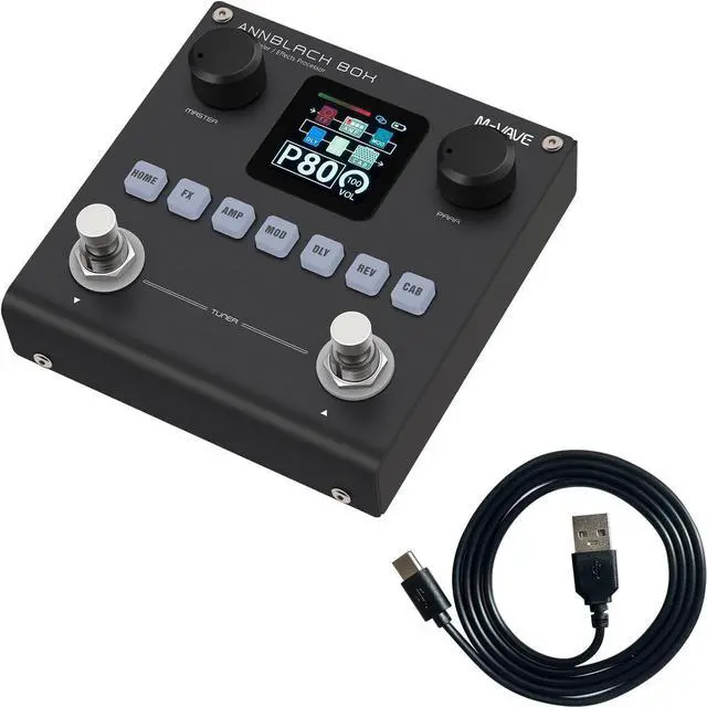 Main image of ANN Blackbox Guitar Pedal 80 Editable Presets Reverb Delay Boost Black Box with 6 Effect Modules AMP CAB BT Audio With APP Create Paremeters