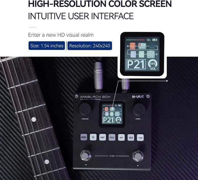 Alt view image 3 of 7 - ANN Blackbox Guitar Pedal 80 Editable Presets Reverb Delay Boost Black Box with 6 Effect Modules AMP CAB BT Audio With APP Create Paremeters