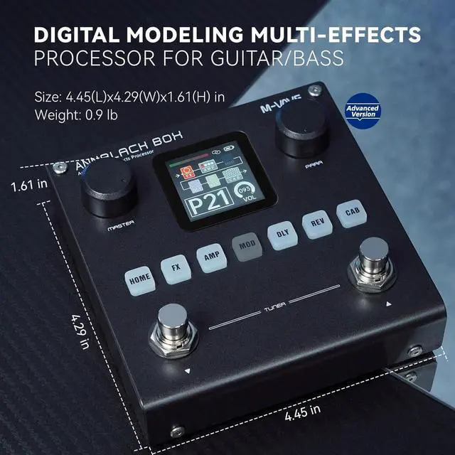 Alt view image 6 of 7 - ANN Blackbox Guitar Pedal 80 Editable Presets Reverb Delay Boost Black Box with 6 Effect Modules AMP CAB BT Audio With APP Create Paremeters