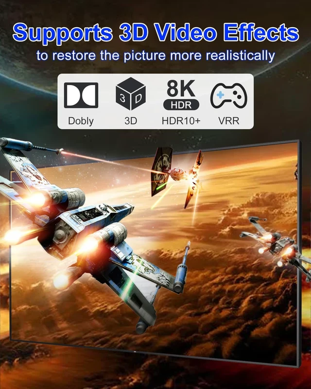 Alt view image 6 of 7 - Hdmi Switcher 4 in 1 Out - New 8K@60Hz 4K@240Hz/144Hz/120Hz HDMI Splitter with Remote Support 3D/HDR/HDCP2.3, for PS5/4 Xbox Nintendo Switch Roku Apple TV Fire Stick 4 Port 8k HDMI2.1 Switch