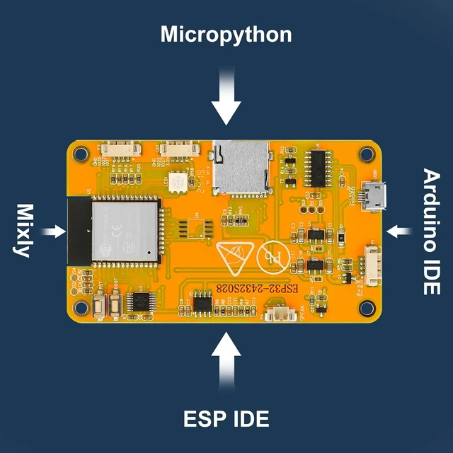Alt view image 4 of 7 - 2-Pack 2.8" ESP32 Development Board ESP32-2432S028R, Dual-Core 240x320 Touch Screen with Acrylic Shell