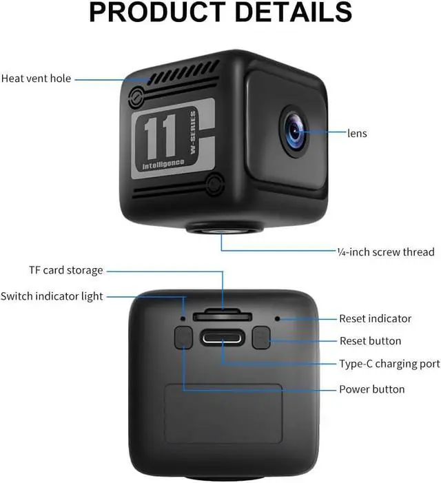 Alt view image 6 of 7 - 2-Pack Mini Wireless Battery Cameras, 1080p Indoor Cam, Works with or Without Wi-Fi, 6-Hour Battery, AI Motion Detection, Night Vision for Home, Office, Baby and Pet Monitoring, Black