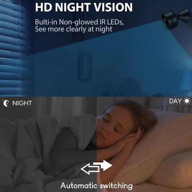 Alt view image 4 of 6 - Mini Camera, 1080P Indoor Security Camera, 60-Days Battery Life