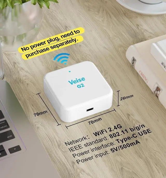 Alt view image 6 of 6 - G2 Wi-Fi Gateway, Compatible with DD Lock APP and TT Lock APP | Remote Control, Compatible with Alexa and Google Assistants, Smart Deadbolt Gateway