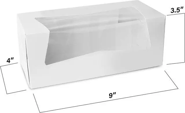 Alt view image 2 of 7 - White Cupcake Boxes 9" x 4" x 3.5" - Auto Pop-Up Bakery Boxes with Window (Pack of 200) - Made in the USA