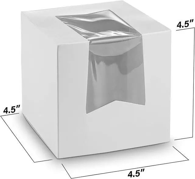Alt view image 3 of 5 - Single Cupcake Box 4.5" x 4.5" x 4.5" - Elegant Small Bakery Boxes (Pack of 15) - Made in the USA