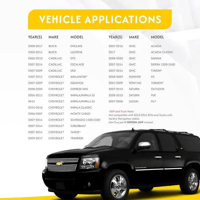 Alt view image 4 of 4 - CRUX SOOGM-16 Radio Replacement Interface to retain OnStar & Steering Wheel Control Functionality in Select GM LAN 29-Bit Vehicles