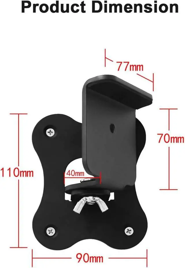 Alt view image 6 of 7 - 1 Pair Metal Wall Mount Brackets for Samsung HW-Q990C/Q990B/Q990D/Q990F/Q990H/Q930 Surround Rear Speakers, Home Theater Surround Sound System Wallmount Accessories