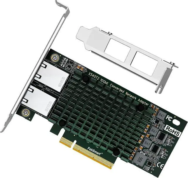 Main image of PCIE X8 Interface to 2X 10Gbps RJ45 Ports Network Adapter, X540-AT2 Ethernet Controller, 2X 10GbE RJ45 Interface PCIE NIC Card, PCI Express 10GbE Converged Network Adapter (X540T2)