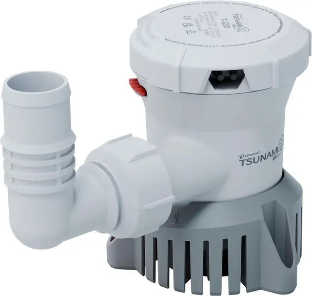 Main image of Attwood Tsunami Mk2 T1200 (24V), Manual Bilge Pump, 1200 GPH, With Fittings (Elbow & Straight). Direct Replacement For Attwood 4613-1