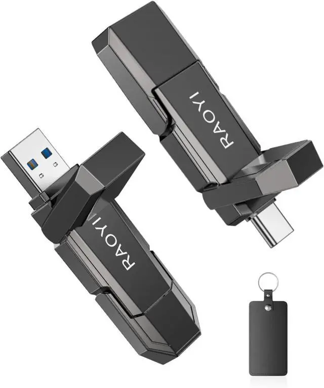 Main image of 512GB USB C External SSD, 2-in-1 Solid State Drive Up to 450MB/s Dual USB 3.2 + Type-C Thumb Drive Portable SSD Drive for iPhone 15/16/17, Android, Tablet, PC and PS4