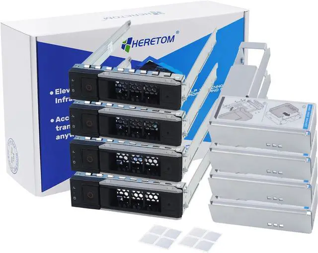 Main image of 3.5" Drive Tray Caddy with 2.5" HDD Adapter Compatible with Dell PowerEdge Servers R540 R640 R740 R6415 R7415 R7425 R550 T550 R650 R750 R7515 R7525 T560 R660 R760 R6625 R7615 R7625, 4 Pack