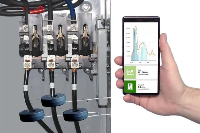 Alt view image 2 of 7 - 3-Phase Commercial & Industrial Energy Meter - Real-Time kWh/W/A/V/PF/$ Data - Solar & Net Metering - WiFi (2.4 GHz) & Ethernet - Up to 600V - 3×200A Sensor - Made in North America