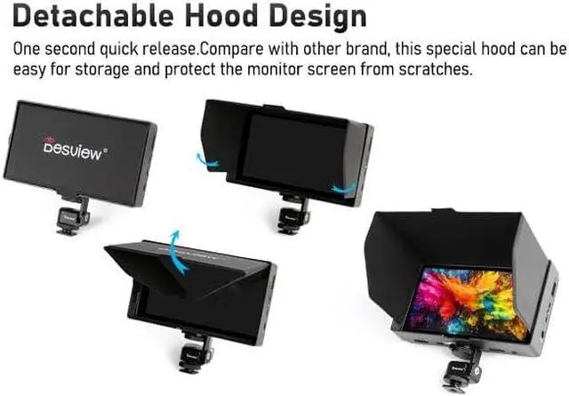 Alt view image 5 of 5 - 5.5'' 4K HDMI HDR Camera Field Monitor with IPS Touchscreen & 3D LUT, External DSLR Monitor for Filming or Studio Shooting (Battery Not Included)