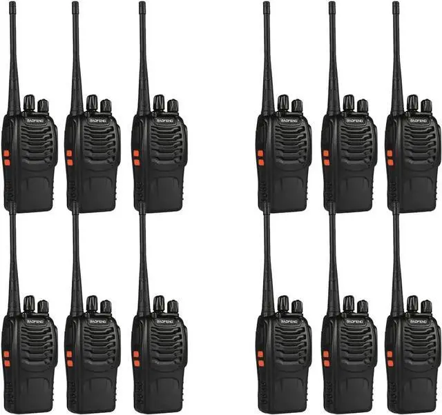 Main image of 12 Pack BF-888S Walkie Talkies for Adults Long Range Handheld Two-Way Radios Rechargeable with Earpiece Mic,16 Channel Walky Talky with Flashlight for Team, School, Hunting, Skiing
