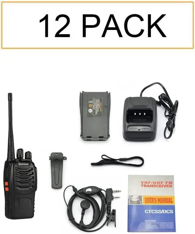 Alt view image 6 of 6 - 12 Pack BF-888S Walkie Talkies for Adults Long Range Handheld Two-Way Radios Rechargeable with Earpiece Mic,16 Channel Walky Talky with Flashlight for Team, School, Hunting, Skiing
