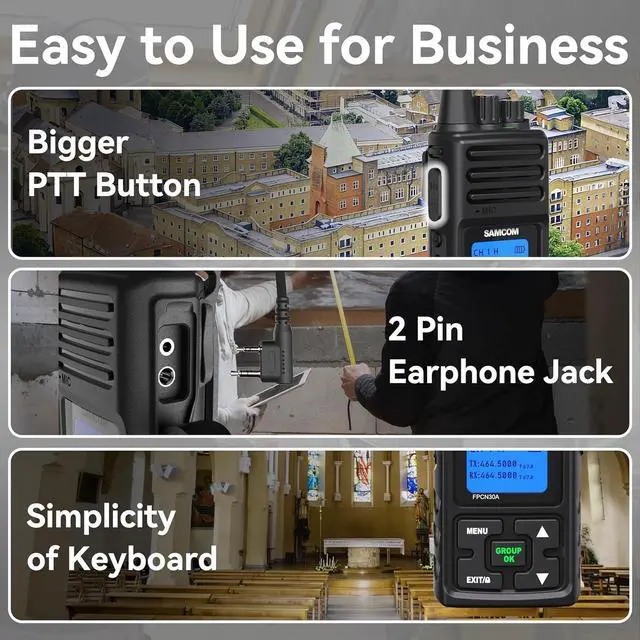 Alt view image 2 of 7 - Two Way Radio with Shoulder Speaker Mic,5W High Power 2 Way Radios Long Range Walkie Talkie Earpiece with Mic for Adults Construction Site School Security Church Industrial (4 Pack)
