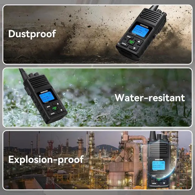 Alt view image 3 of 7 - Two Way Radio with Shoulder Speaker Mic,5W High Power 2 Way Radios Long Range Walkie Talkie Earpiece with Mic for Adults Construction Site School Security Church Industrial (4 Pack)