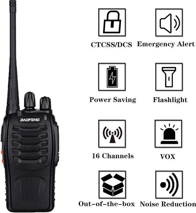 Alt view image 2 of 6 - 12 Pack BF-888S Walkie Talkies for Adults Long Range Handheld Two-Way Radios Rechargeable with Earpiece Mic,16 Channel Walky Talky with Flashlight for Team, School, Hunting, Skiing