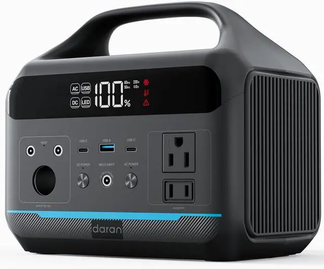 Main image of Portable Power Station 600W(1200W Surge) - 288Wh Solar Generator LiFePO4 Battery with AC DC Outlets, 8.3LB Portable Charging Station for Camping, RV, Home, Emergency (Solar Optional)
