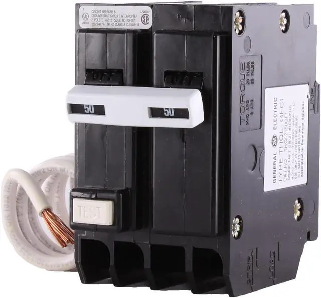 Alt view image 3 of 4 - ABB Q-Line® THQL2150GFT 50A 240-Volts Double Pole Circuit Breaker 50 Amp Double Pole Ground Fault Breaker with Self-Test 120/240 VAC 2-Pole GFCI Breaker Ground Fault Circuit Interrupter
