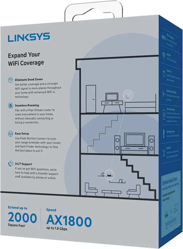 Alt view image 6 of 7 - RE7350 Dual-Band Wi-Fi 6 Wireless Range Extender