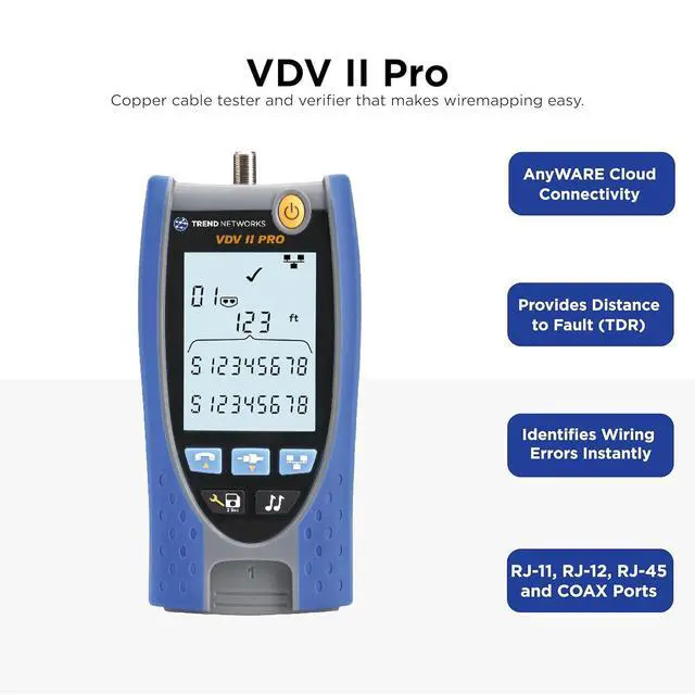 Alt view image 2 of 7 - | R158005 | VDV II Pro | Cloud Connected | Voice, Data and Video Cable Verifier | Copper Cable Tester | Advanced Wiremap & Troubleshooting Tool