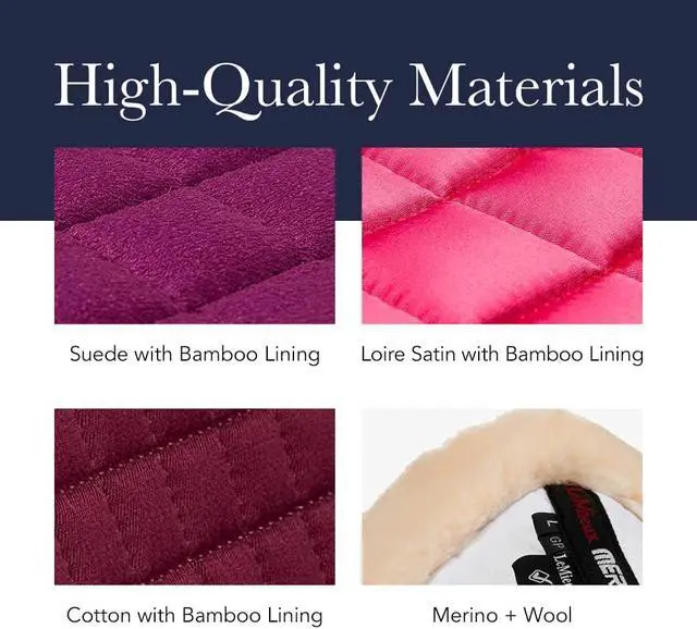 Alt view image 5 of 7 - Cotton GP Square - Breathable & Soft - Bamboo Lining - Saddle Pads for Horses - Equestrian Riding Equipment and Accessories