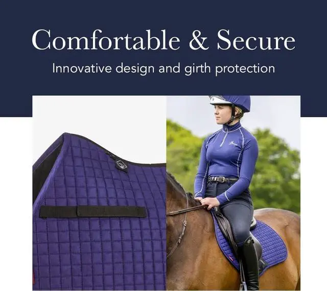 Alt view image 4 of 7 - Cotton GP Square - Breathable & Soft - Bamboo Lining - Saddle Pads for Horses - Equestrian Riding Equipment and Accessories