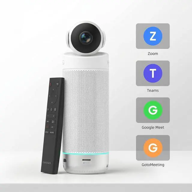 Alt view image 6 of 7 - Meeting S 1080P HD Conference Room Camera, AI Face Recognition and Speaker Tracking, 8 Noise Cancelling Mics, Smart Zoom, Automatic Focus, 180-Degree, Plug & Play, Compatible with Teams, Skype