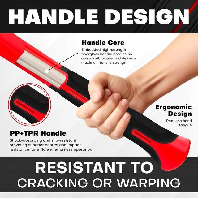 Alt view image 5 of 7 - 3 Piece Ball Peen Hammer, 16oz 32oz 48oz, Fiberglass Handle hammer for Ball Peen, Blow Striking Ball Pein Hammer Handle Tool with Forged Steel Construction for Metal Working