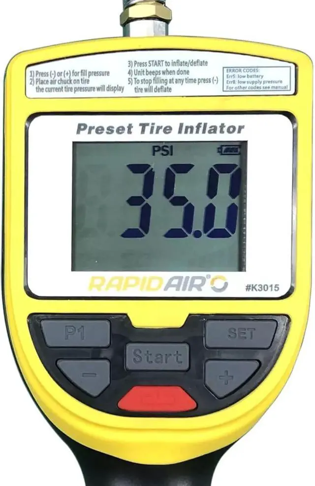 Alt view image 3 of 4 - RapidAir, Auto Tire Inflator - Rechargeable, 5 psi to 175 psi Pressure, Max. PSI 175 Power Source Battery, Model# K3015