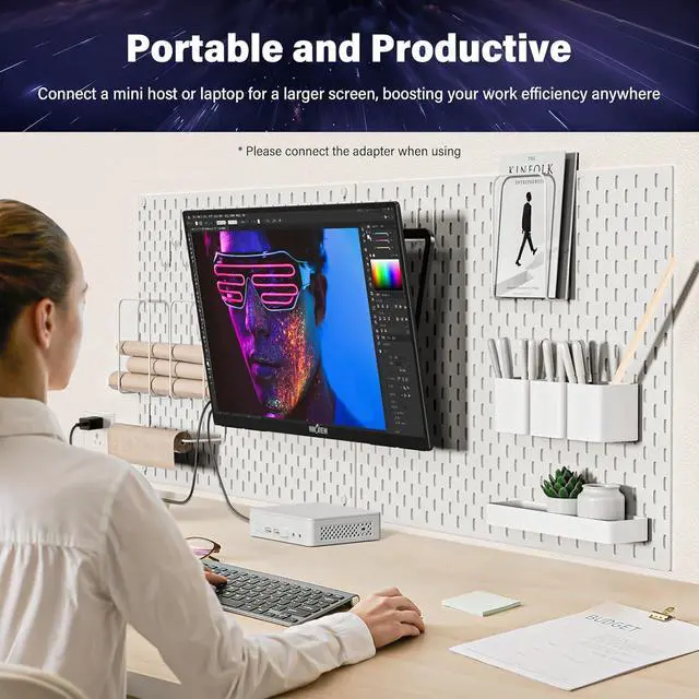 Alt view image 6 of 7 - 2K 180Hz Portable Gaming Monitor, 23.8" 2560x1440 QHD Fast IPS E<2 100% sRGB Portable Monitor w/180° Adjustable Stand Type-C HDMI Eye Care External Second Screen for Laptop Phone PS4 PS5 Switch Xbox