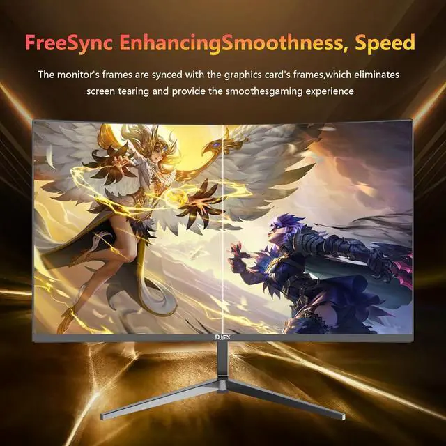 Alt view image 7 of 7 - 24 Inch Curved Gaming Monitor 180Hz Immersion, MPRT 1ms,99% sRGB HDR FHD1080P Computer Monitor FreeSync HDMI DP Ports,Frameless, HDR10, Eye Care, VESA Mount75*75mm, Ideal for Gaming, Work