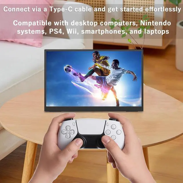 Alt view image 6 of 7 - 15.6" Portable Monitor Touchscreen,1080P FHD Laptop Screen Extender, 300 Nits Brightness IPS Display,Travel Monitor with Kickstand & Speaker, HDMI USB-C External Monitors for Laptop Computer Switch