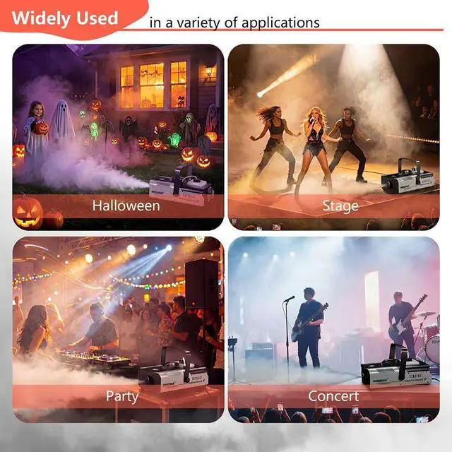 Alt view image 4 of 7 - 1500W Fog Machine 2.2L Wireless Remote Professional Smoke Machine Quick Heat for Halloween Parties Stage Theatre Christmas Events